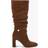 Carvela Suede Slouch Knee High Boots - Mid Brown