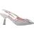 Paradox London Tara Flared Heel Slingback Court Shoes - Silver