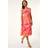 Roman Floral Midi Wrap Dress - Pink