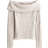 H&M Rib-Knit Off-the-Shoulder Top - Beige Marl