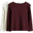 H&M Ribbad Tröja Bomull 2-Pack - Mörkröd/Vit