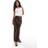 New Look Satin Bias Midi Skirt - Dark Brown