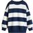 H&M Oversized Crew Neck Sweatshirt - Dark Blue/White Striped (1245302030)