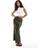 New Look Satin Bias Cut Midi Skirt - Khaki Green