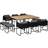 OutSunny 861-066V70BK - Black Patio Dining Set, 1 Table incl. 6 Chairs