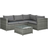 OutSunny 860-068V01GG - Grey Outdoor Lounge Set, 1 Table incl. 2 Sofas