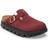Birkenstock Thick Suede Leather Sandals Boston Papillio - Rouge