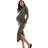 Mamalicious Maternity Vindruegrøn Midikjole Høj Hals XS