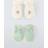 John Lewis Baby Acorn Mittens Pack of 2 - Cream/Aqua