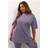 Yours Curve Purple Relaxed Longline Tshirt - Dark Mauve