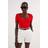 Karen Millen Ponte Short Sleeve Sweetheart Neckline Bodysuit - Red