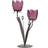 Hestia 2 Stem With Plum Glass On Taupe Base Purple Candle Holder