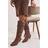 Dorothy Perkins Wide Fit Khloe Faux Suede Kitten Heel Knee High Ruched Boots - Taupe