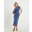 River Island Petite Asymmetric Drape Wrap Midi Dress - Blue