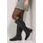 Dorothy Perkins Wide Fit Kamille Faux Leather Elastic Knee Boots - Black