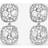 Jon Richard Rhodium Plated Pave Square Double Drop Earrings - Silver