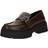 HUGO Leather Loafers With Buckled Strap - Brun