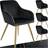 tectake Stol Marilyn Velour Guld Set 4 Stk Køkkenstol 82cm 4stk