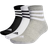 adidas 3-Stripes Cushioned Sportswear Low-Cut Socks 3-pack - Medium Grey Heather/White/Black
