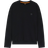 HUGO BOSS Cotton Terry Sweatshirt with Logo Patch - Black