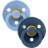 Bibs Colour Pacifier Latex Round Size 2 2-pack Sky Blue/Steel Blue