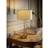 ValueLights Maeve Brushed Gold Bobble Print Table Lamp
