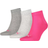 Puma Plain Quarter Unisex Socks 3-pack - Middle Grey Melange/Pink