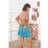 Warehouse Tony Two Tone Denim Mini Wash Skirt - Blue