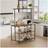 Living and Home 4-Tier Industrial Kitchen Island Dining Table with 5 Shelves - Black