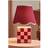 ValueLights Cube Light Burgundy Ceramic Base Scallop Shade Table Lamp