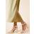 Dorothy Perkins Womens Heels Gold Wide Fit Faux Suede Ankle Strap Court Shoes