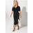Yours Curve Black Velvet Wrap Dress - Black
