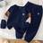 Shein Young Boys Knit Sleeve Mix Crew Neck Sweatshirt Set - Casual