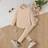 Shein Solid Color Ribbed Long Sleeve Top Long Pants Set - Fashionable
