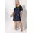 Yours Sequin T-Shirt Dress Mid Navy - Navy Blue