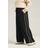 Yours Curve Black Side Stripe Wide Leg Trousers - Black