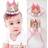 Shein Baby Girl Gold Pink Floral Crown Hat