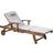 Beliani Sun Lounger Amantea Premium Acacia Wood Light Grey