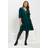 Yours Velvet Tea Crushed Velour Mini Dress - Dark Green