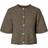 Pieces Short Sleeved Knitted Cardigan - Brown