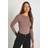boohoo Seamless Crew Neck Long Sleeve Bodysuit - Brown