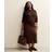 New Look Curve Satin Midi Skirt - Brown