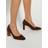 Dune London Arriving Suede High Block Heel Court Shoes - Brown