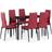 vidaXL 7-piece Burgundy/Black Dining Set 60x120cm 7pcs