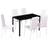 vidaXL 7-piece White/Black Dining Set 60x120cm 7pcs