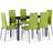 vidaXL 7-piece Green/Black Dining Set 60x120cm 7pcs