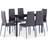 vidaXL 7-piece Grey/Black Dining Set 60x120cm 7pcs