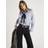 River Island Womens Blue Satin Tie Detail Long Sleeve Shirt