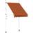 vidaXL Manual Retractable Awning - Orange/Brown 150x120cm