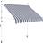 vidaXL Manual Retractable Awning - Blue/White 150x120cm